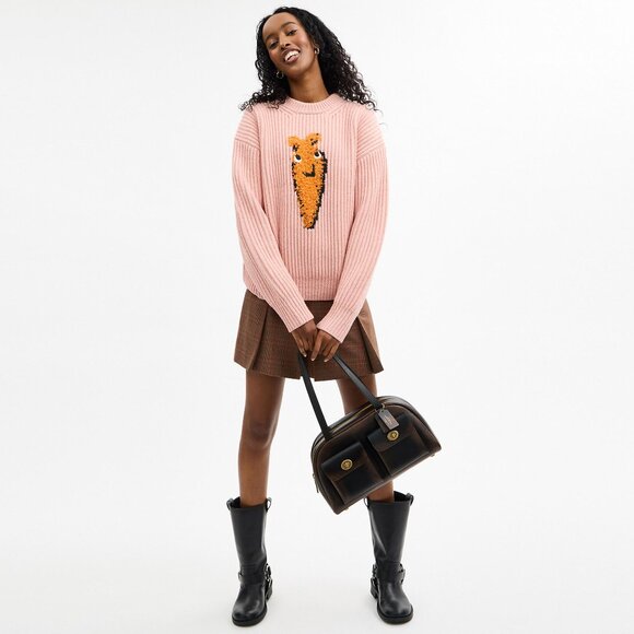 Coach Twin Turnlock Bag In Loved Leather Designer Crossbody - Picture 8 of 15